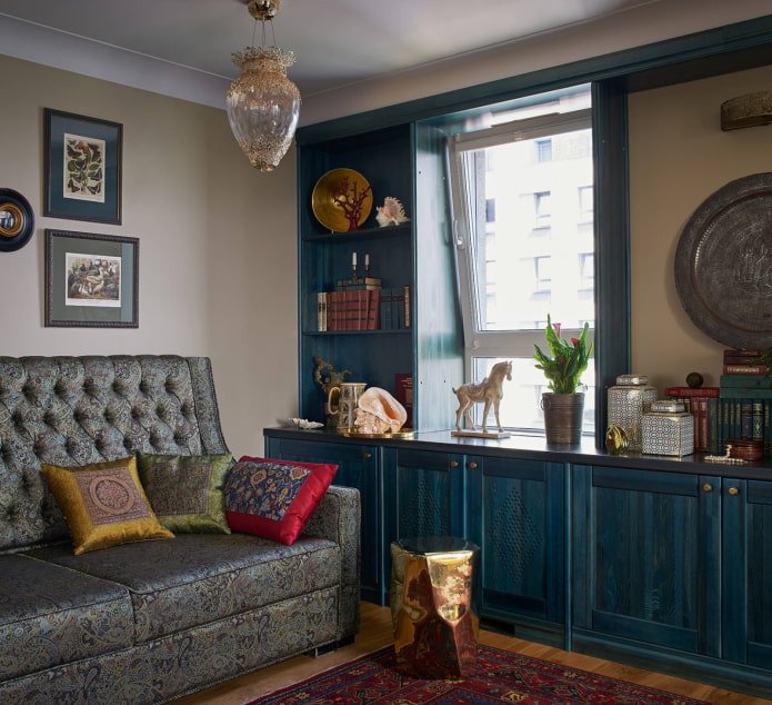 furniture wall around the window