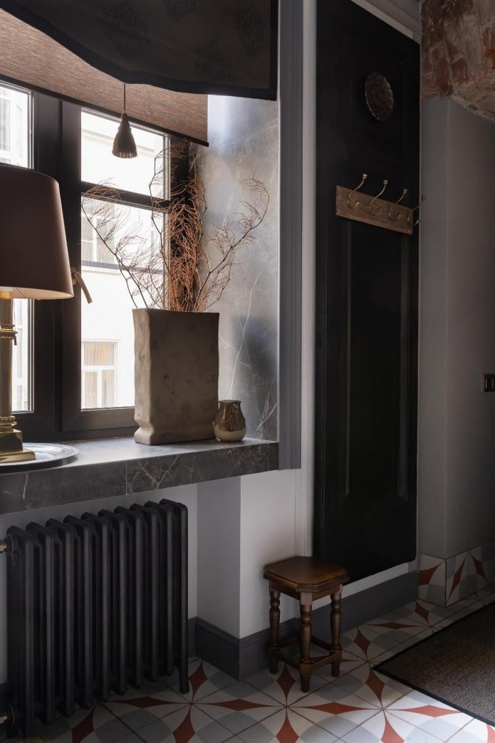 slopes and window sill made of natural stone