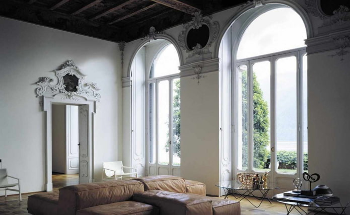 gypsum decor on slopes