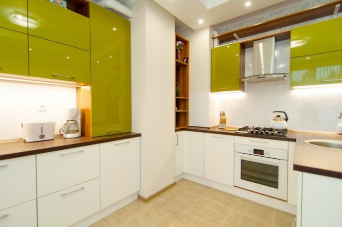 glossy green facades