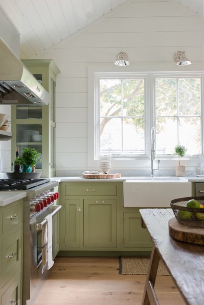 green kitchen in the house