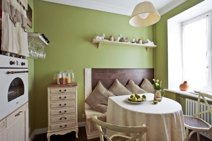 Olive and beige kitchen