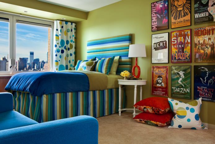 Blue and olive children's room