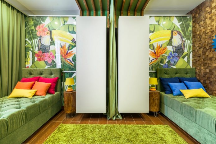 children's room in bright colors