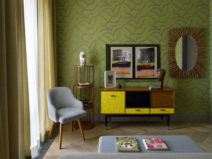 wallpaper with a plant print
