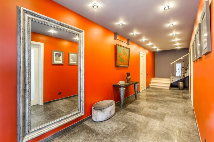 Bright orange walls