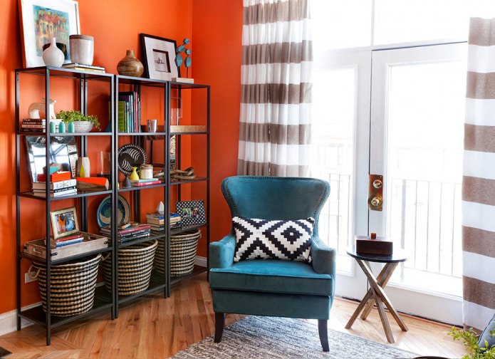 curtains for orange wallpaper