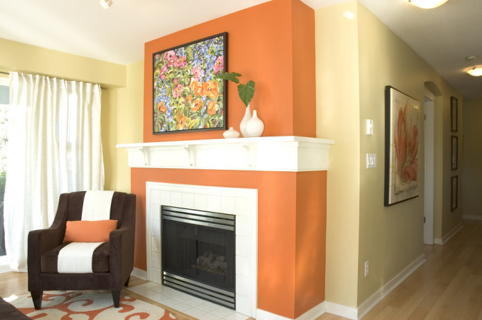 beige and orange walls