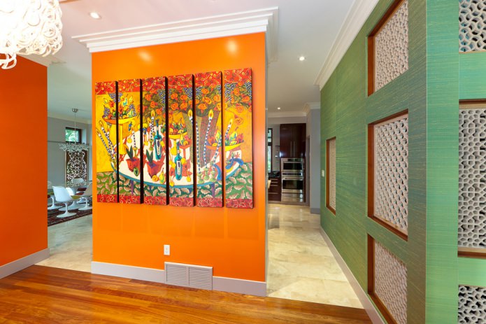 Green and orange interior