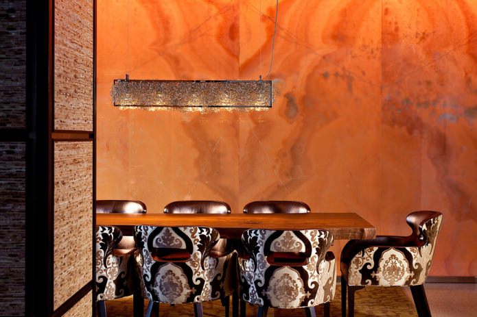Orange and brown in the interior