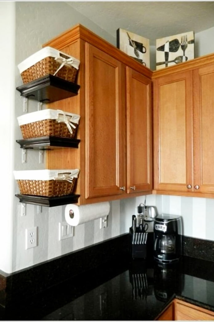 Shelves for baskets