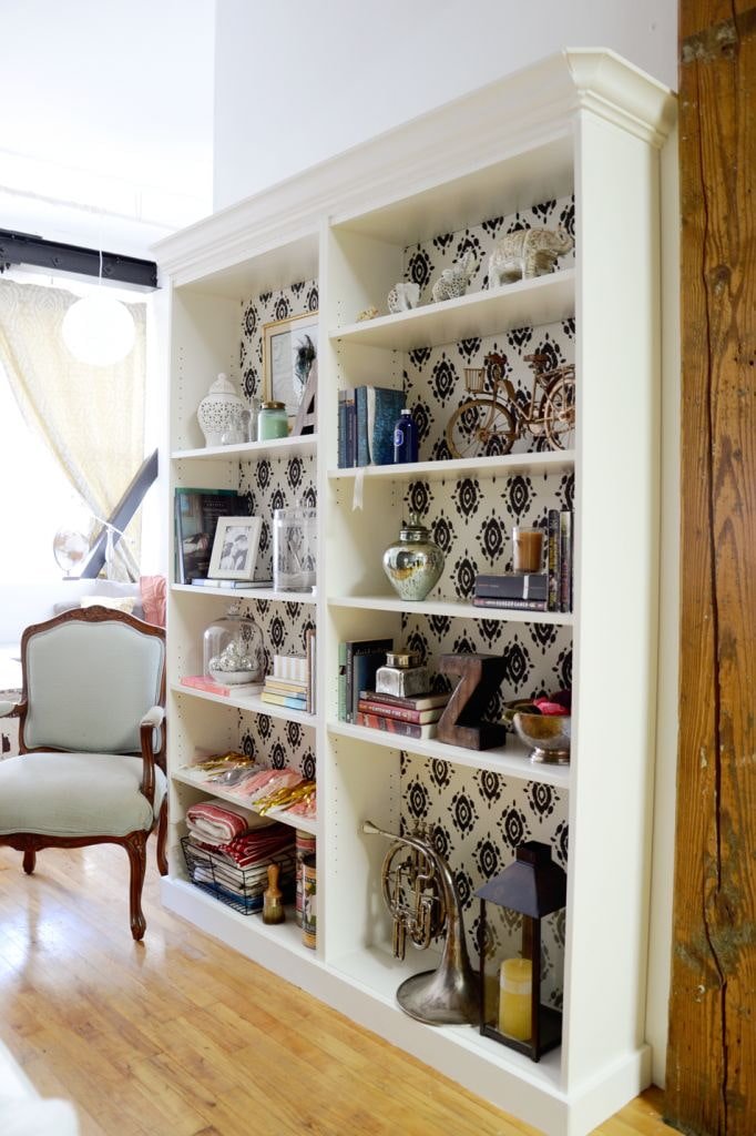 Wallpaper and moldings, Billy makeover