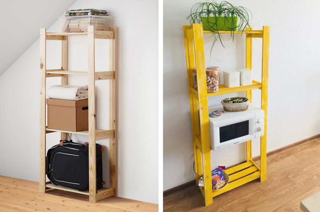 7 ideas for originally decorating shelves and racks from IKEA