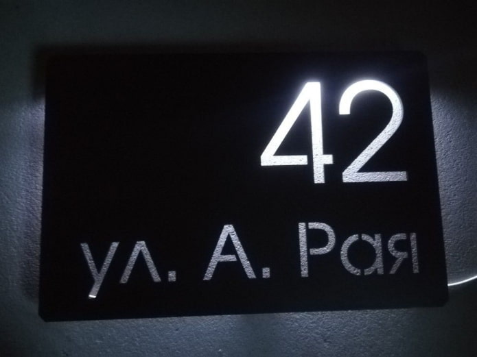 Backlight behind the sign