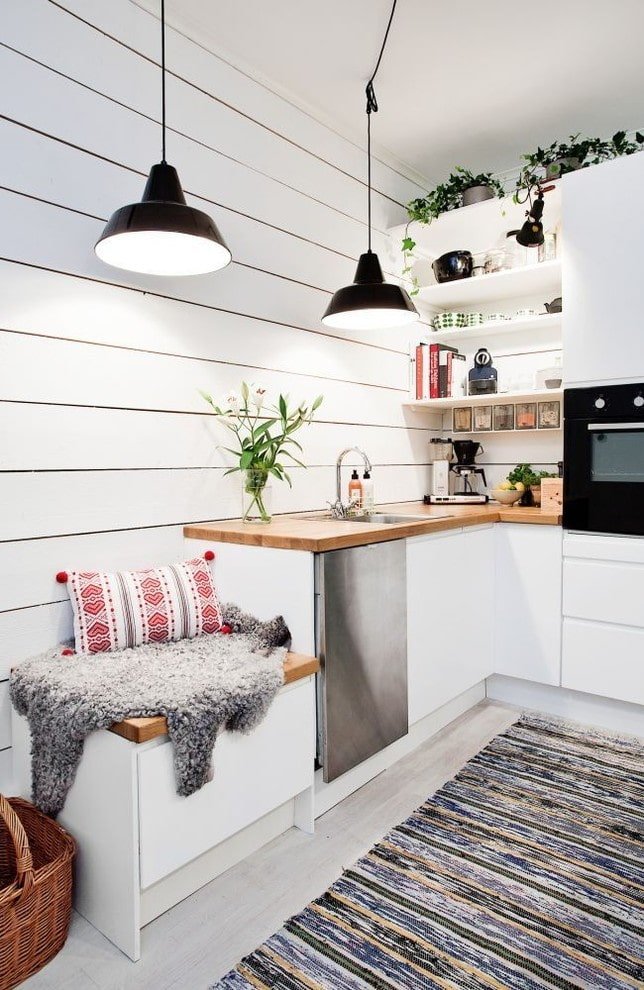 Shelves in the corner