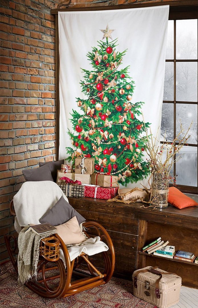 Christmas tree on fabric