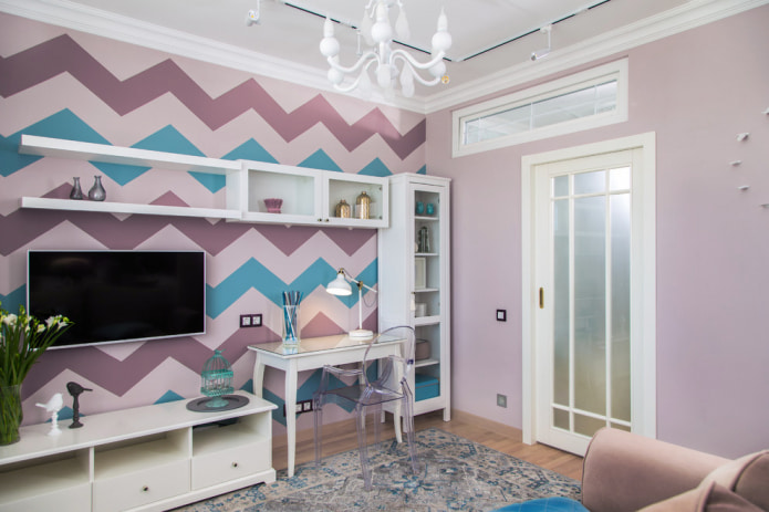light living room in lavender