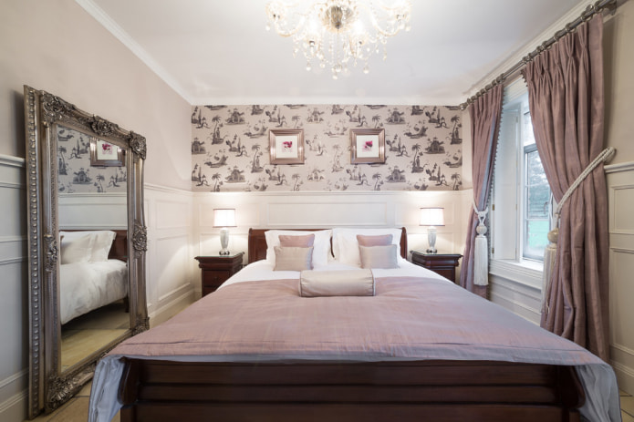 bedroom in lavender tones