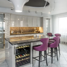 How to organize lighting in a kitchen with a stretch ceiling?-2