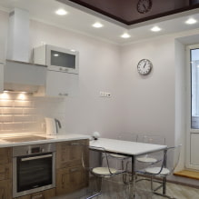How to organize lighting in a kitchen with a stretch ceiling? ceiling?-3