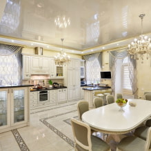 How to organize lighting in a kitchen with a stretch ceiling?-4