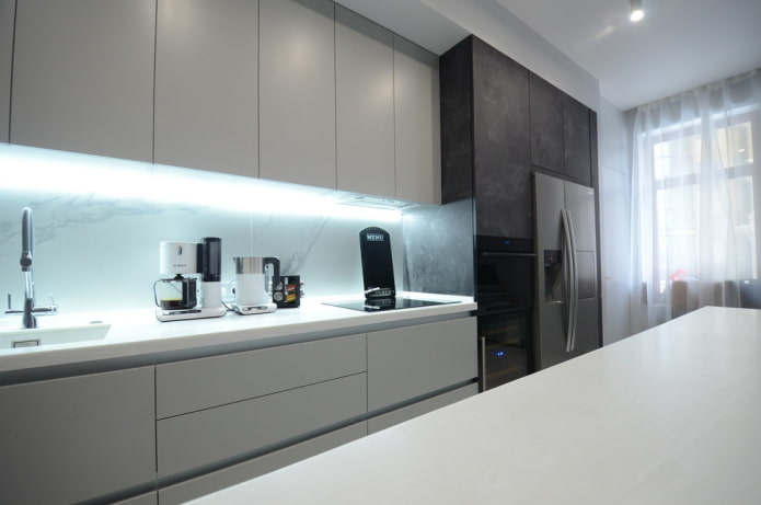 Cold lighting in high-tech style