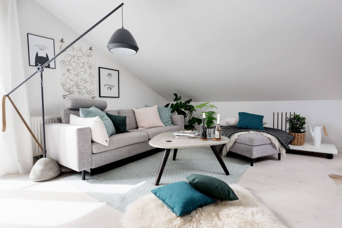 Floor lamp above the sofa