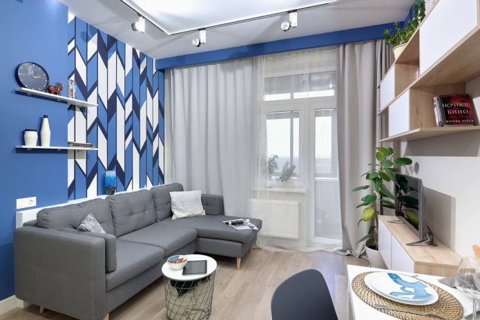 Small living room with white light
