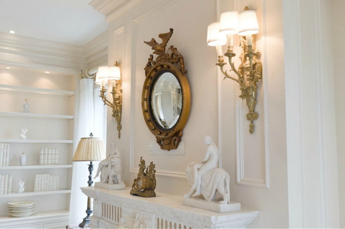 Sconce above the fireplace