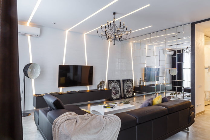 Lines on the walls and ceiling