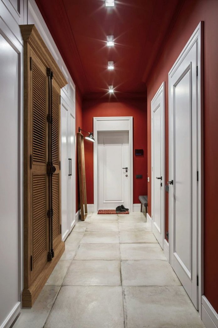 lighting in the interior of a long corridor