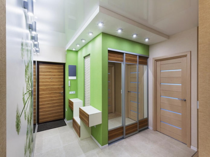 lighting in a hallway with a stretch ceiling