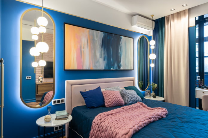pendant lights above bedside tables