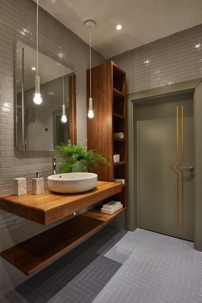 zonal lighting in the bathroom interior