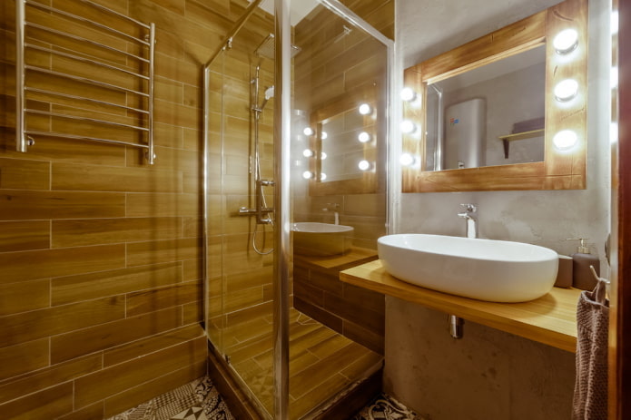 zonal lighting in the bathroom interior