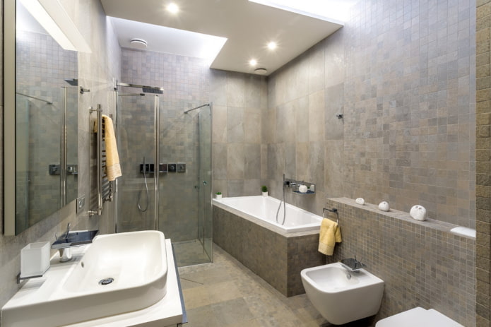 zonal lighting in the bathroom interior