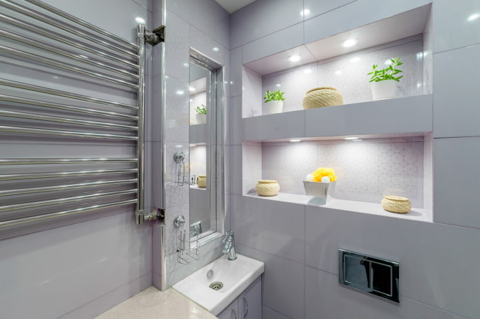 zonal lighting in the bathroom interior