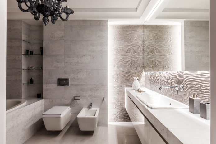 decorative lighting in the bathroom interior