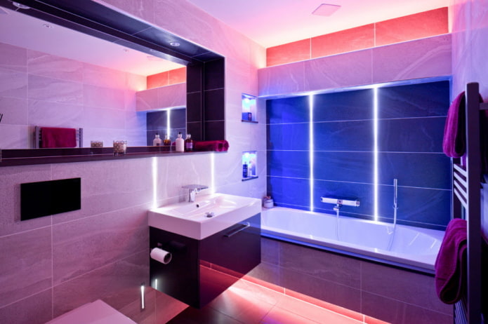 decorative lighting in the bathroom interior