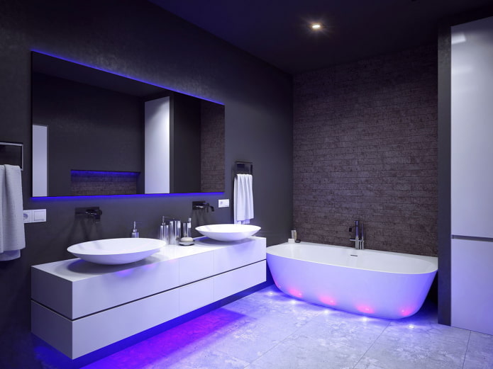 decorative lighting in the bathroom interior