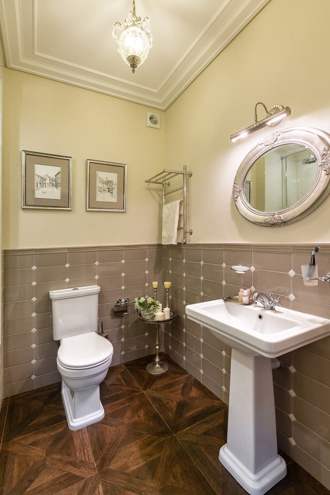 main lighting in the interior of the bathroom