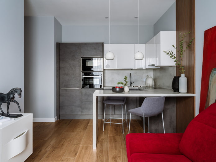 Counter separating the kitchen