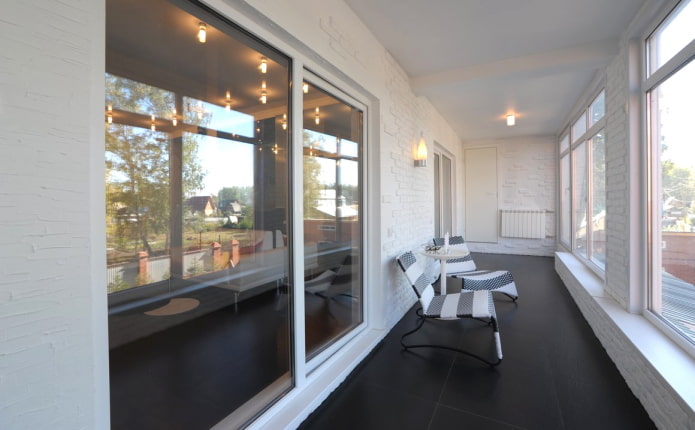 White brick on the loggia