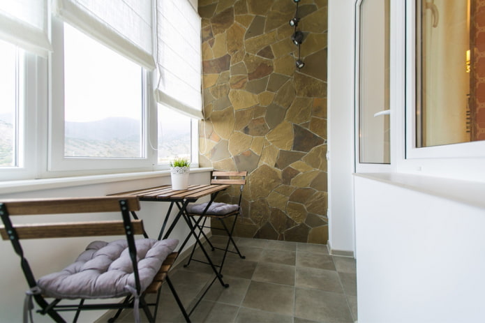 Accent wall cladding on the balcony