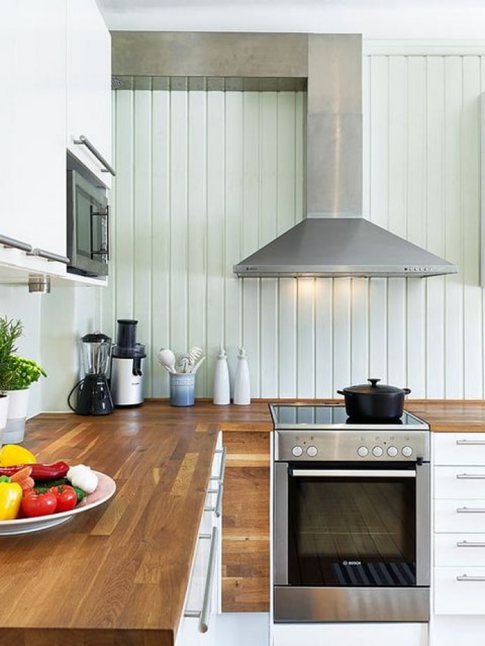 PVC paneling on the wall