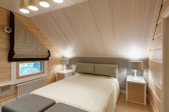 timber walls in the bedroom