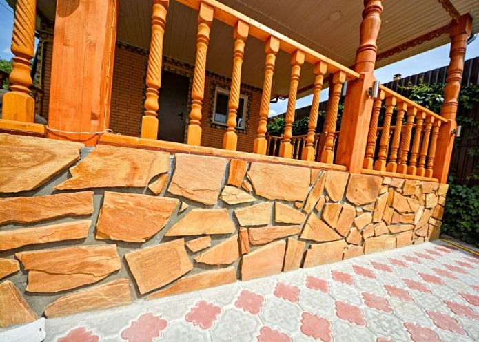 stone on the house facade