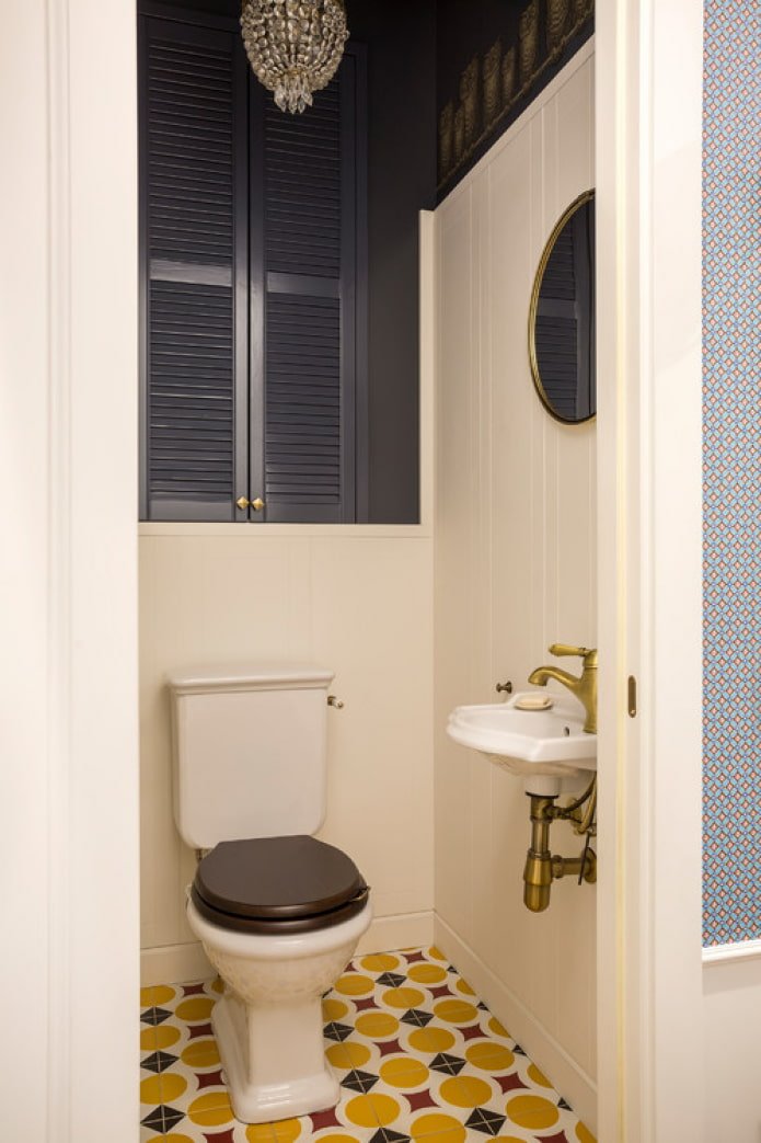bright floor in the toilet