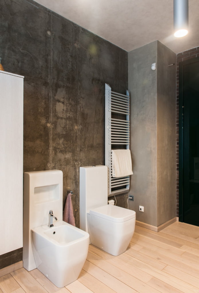 imitation concrete in the bathroom