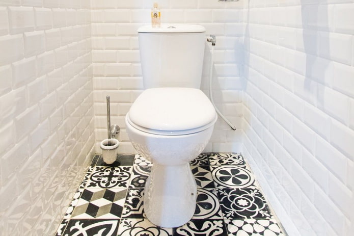 bright floor in the toilet